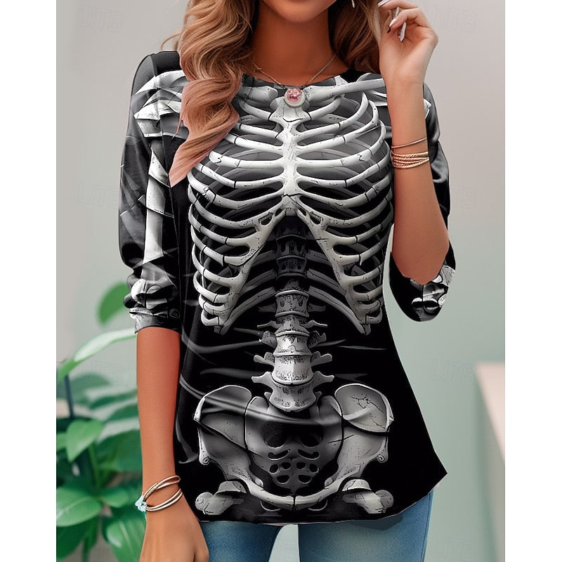 Rosalie | Skeleton Halloween Long-Sleeve Top