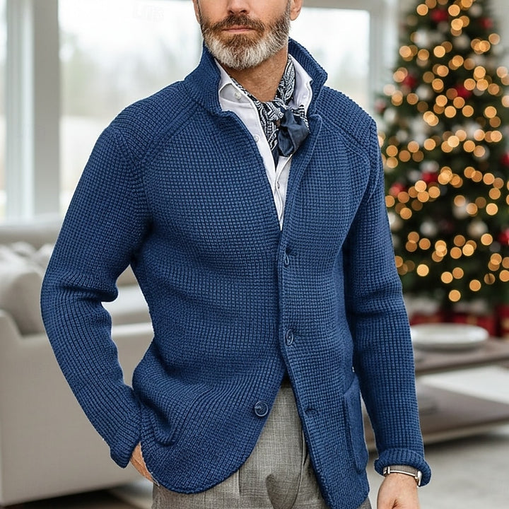 Rupert | Textured Stand-Collar Cardigan