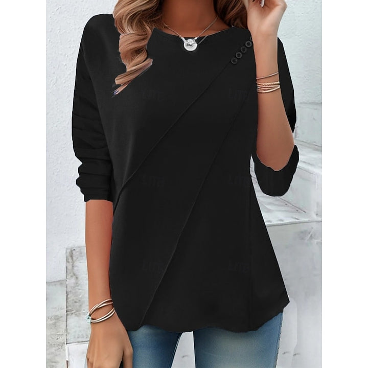 Danica | Draped Button-Accent Top