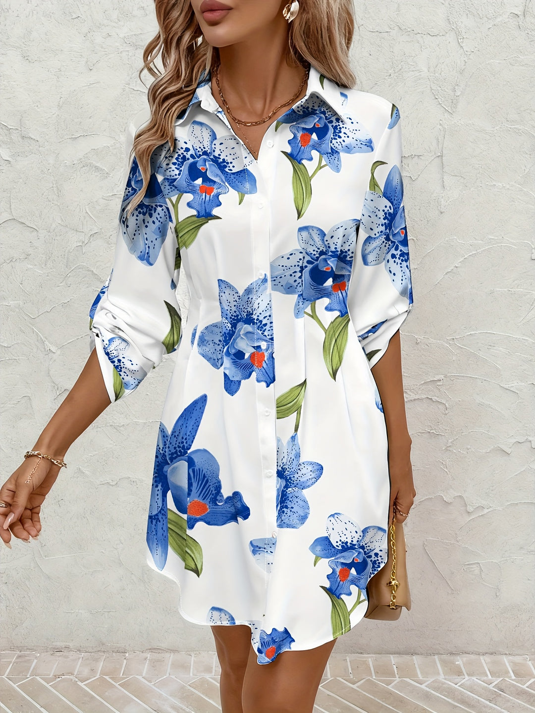 Rosalyn | Floral Button-Front Shirt Dress