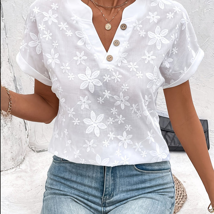 Priscilla | Floral V-Neck Blouse