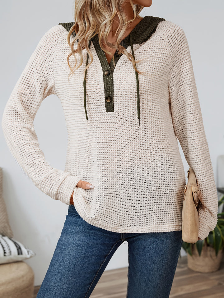 Whitney | Two-Tone Hooded Top