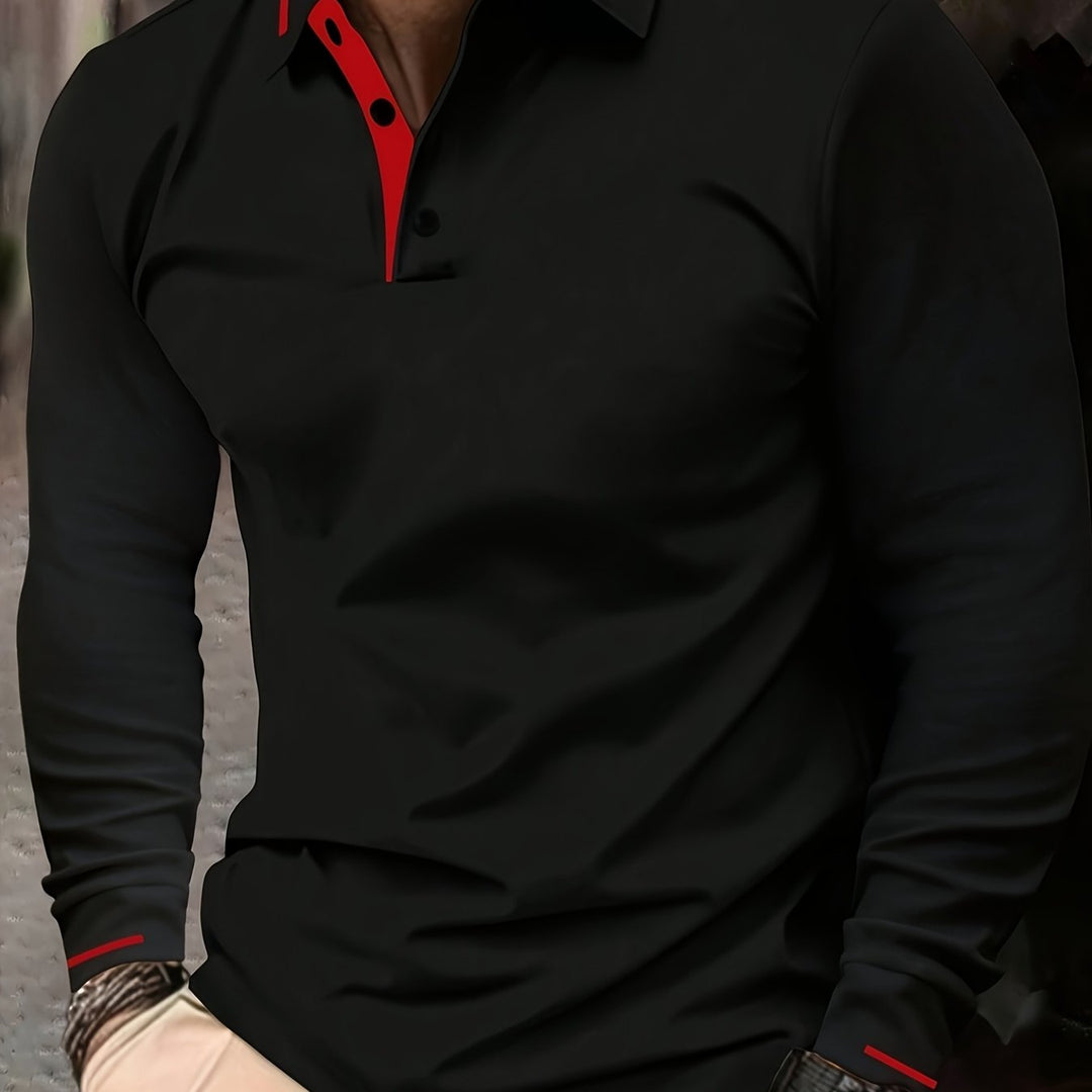 Emerson | Refined Long-Sleeve Polo Shirt