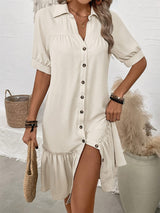 Maevelle | Elegant Boho Button Midi Dress