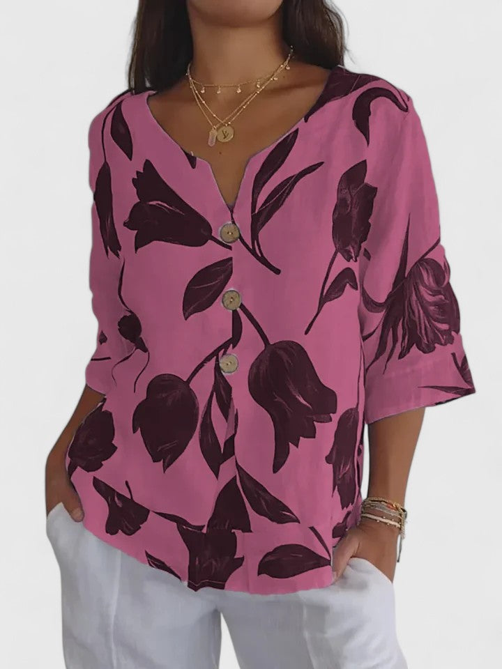 Heather | Relaxed V-Neck Blouse