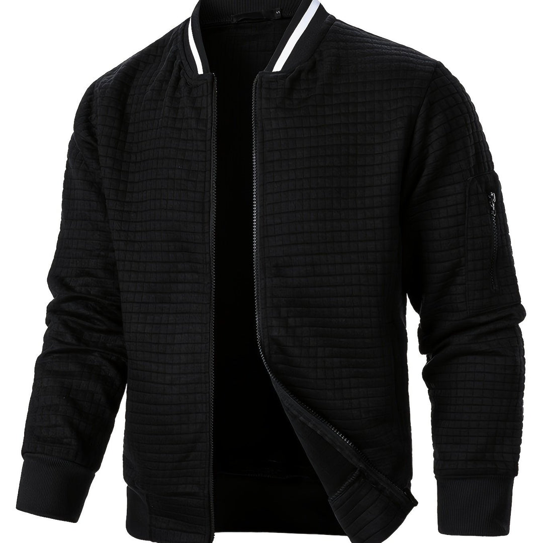 Hayes | Textured Zip Bomber Jacket