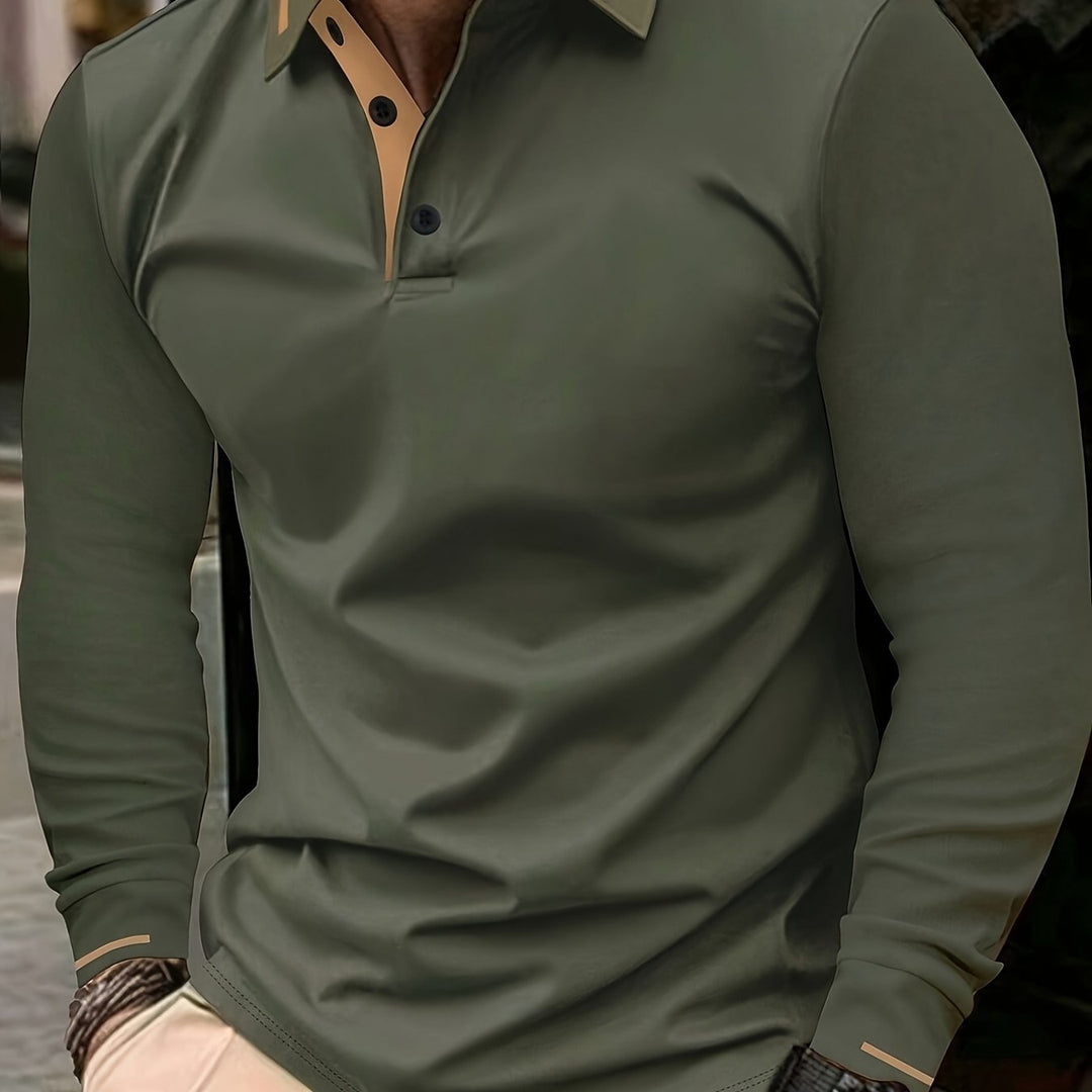 Emerson | Refined Long-Sleeve Polo Shirt