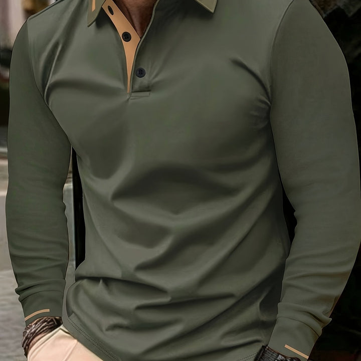 Emerson | Refined Long-Sleeve Polo Shirt