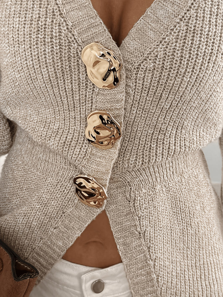 Rachel | Button-Front Knit Top