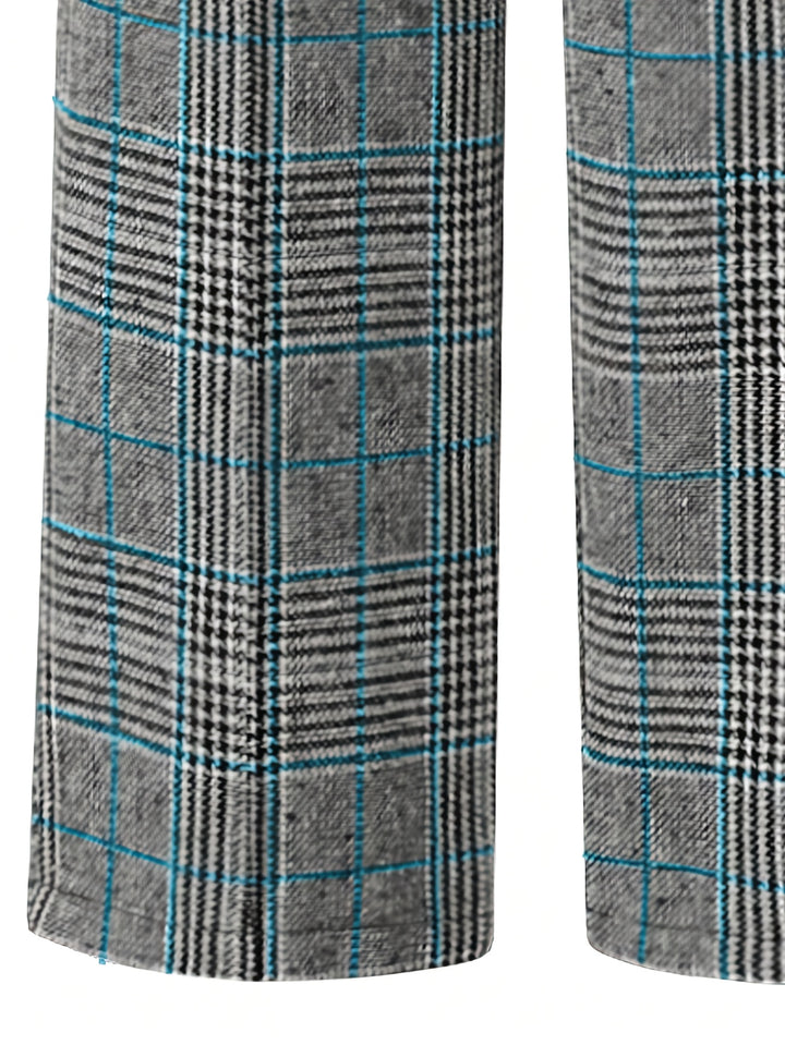 Brooke | Refined Wide-Leg Plaid Trousers