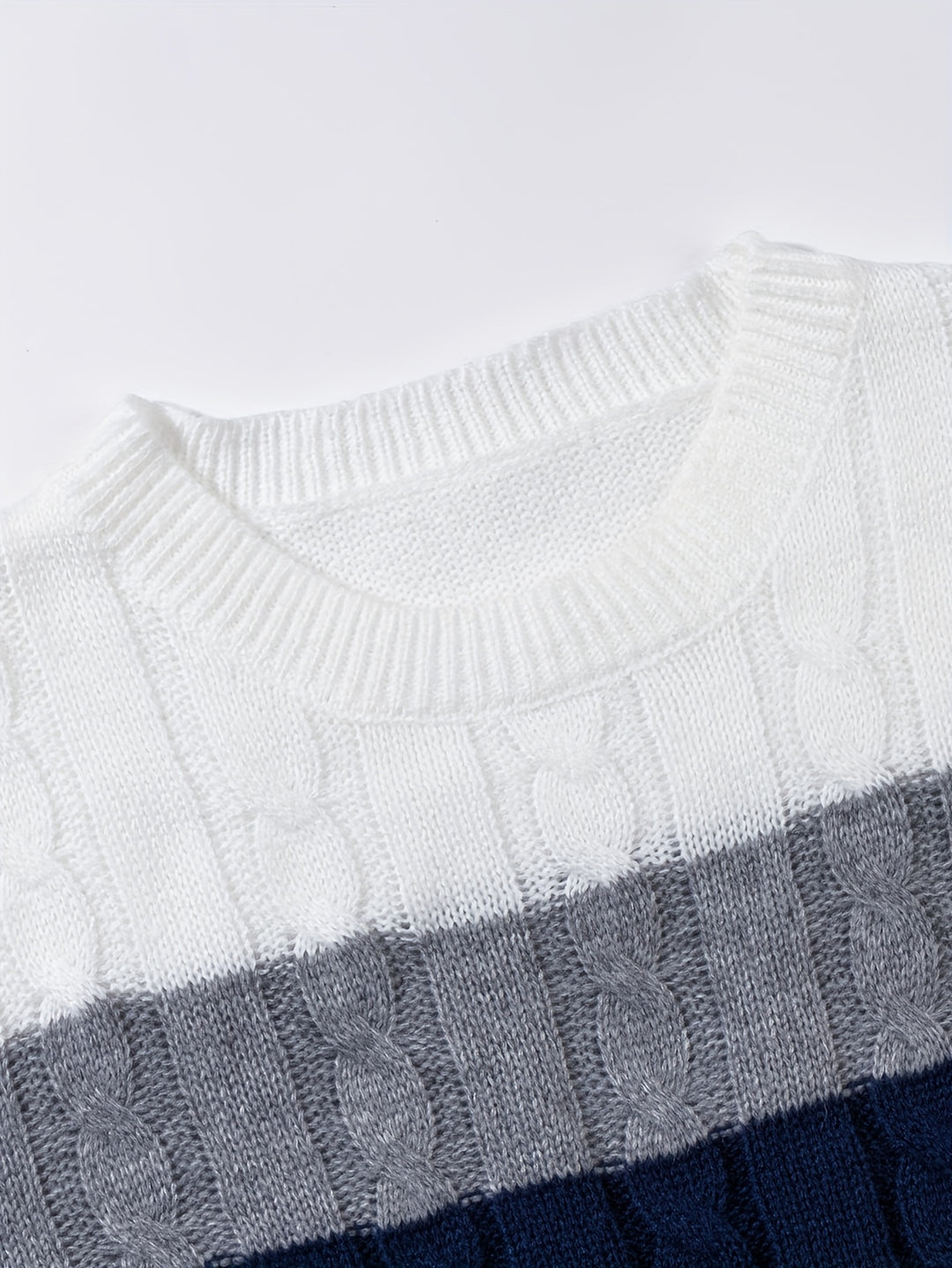 Rory | Colour-Block Cable Knit Sweater