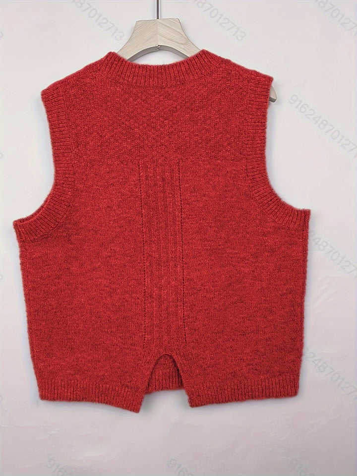 Elaine | Cable-Knit Sleeveless Sweater Vest