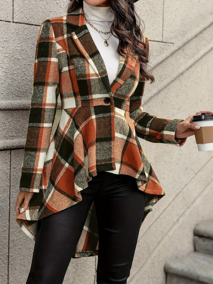 Everly | Checked Draped Jacket