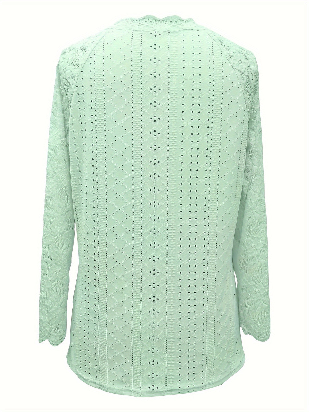 Susanna | Lace-Sleeve Tie-Neck Top
