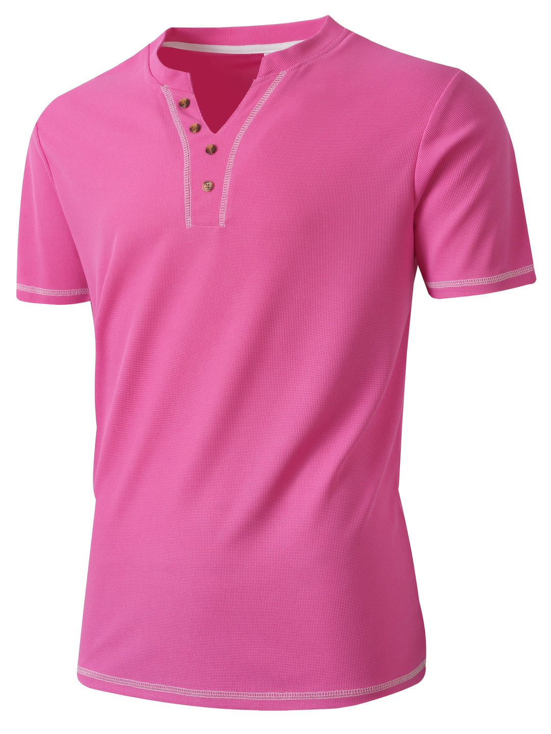 Maxwell | Textured Button-Neck Tee