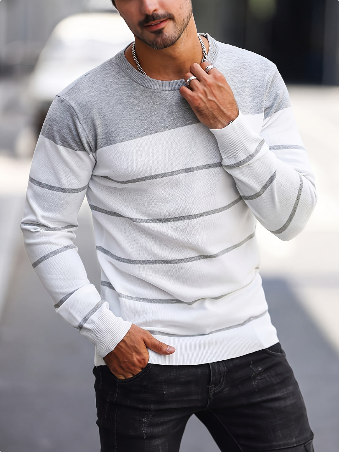 Bennington | Classic Striped Crew Neck Sweater