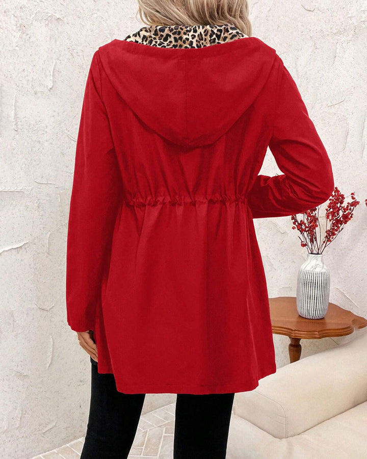 Hailey | Reversible Hooded Leopard Coat