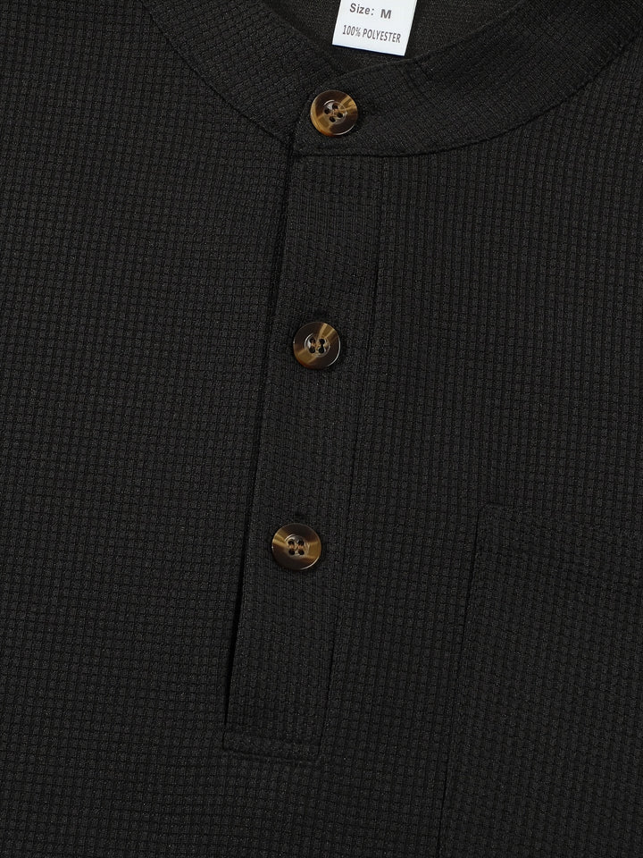Dominic | Refined Textured Henley Shirt