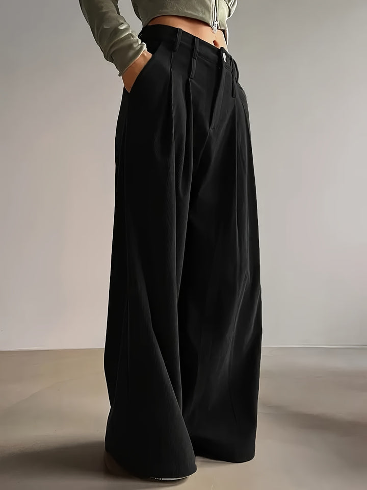 Louisa | Pleated Wide-Leg Trousers