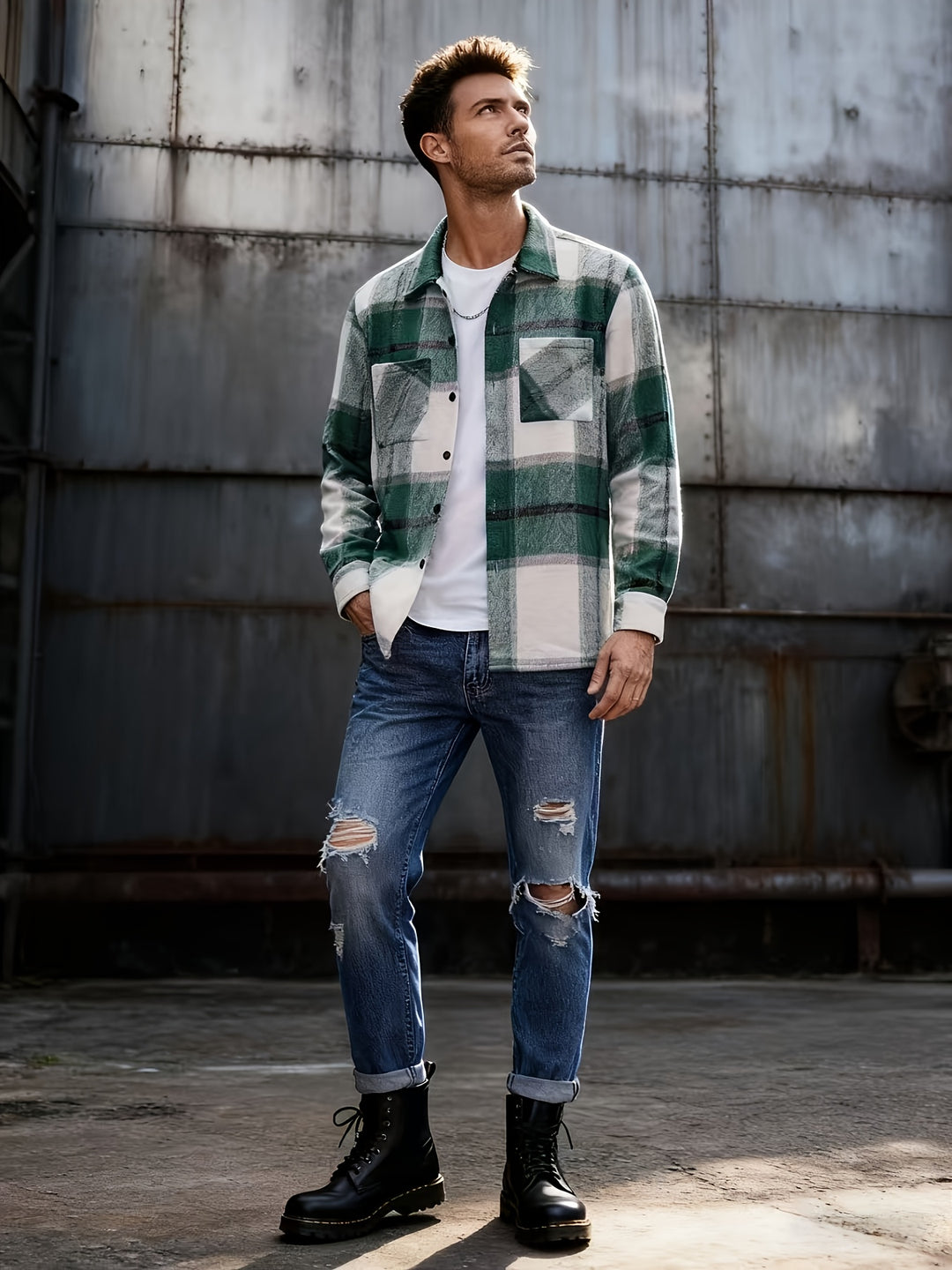 Elias | Rugged Plaid Shirt Jacket