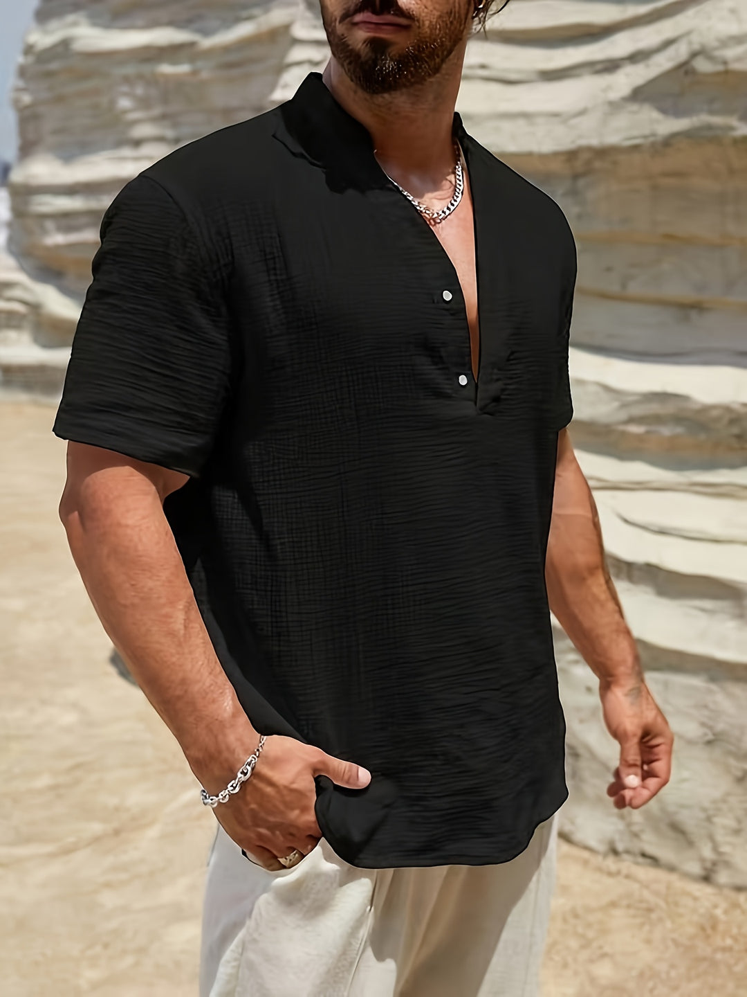 Adrian | Relaxed Henley Shirt