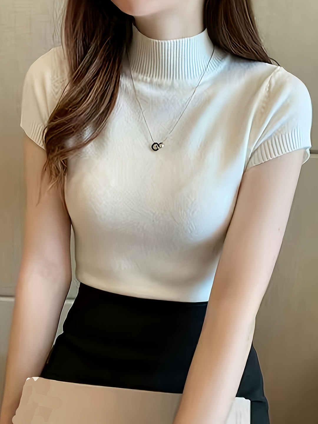 Rowan | Refined Mock-Neck Short Sleeve Top