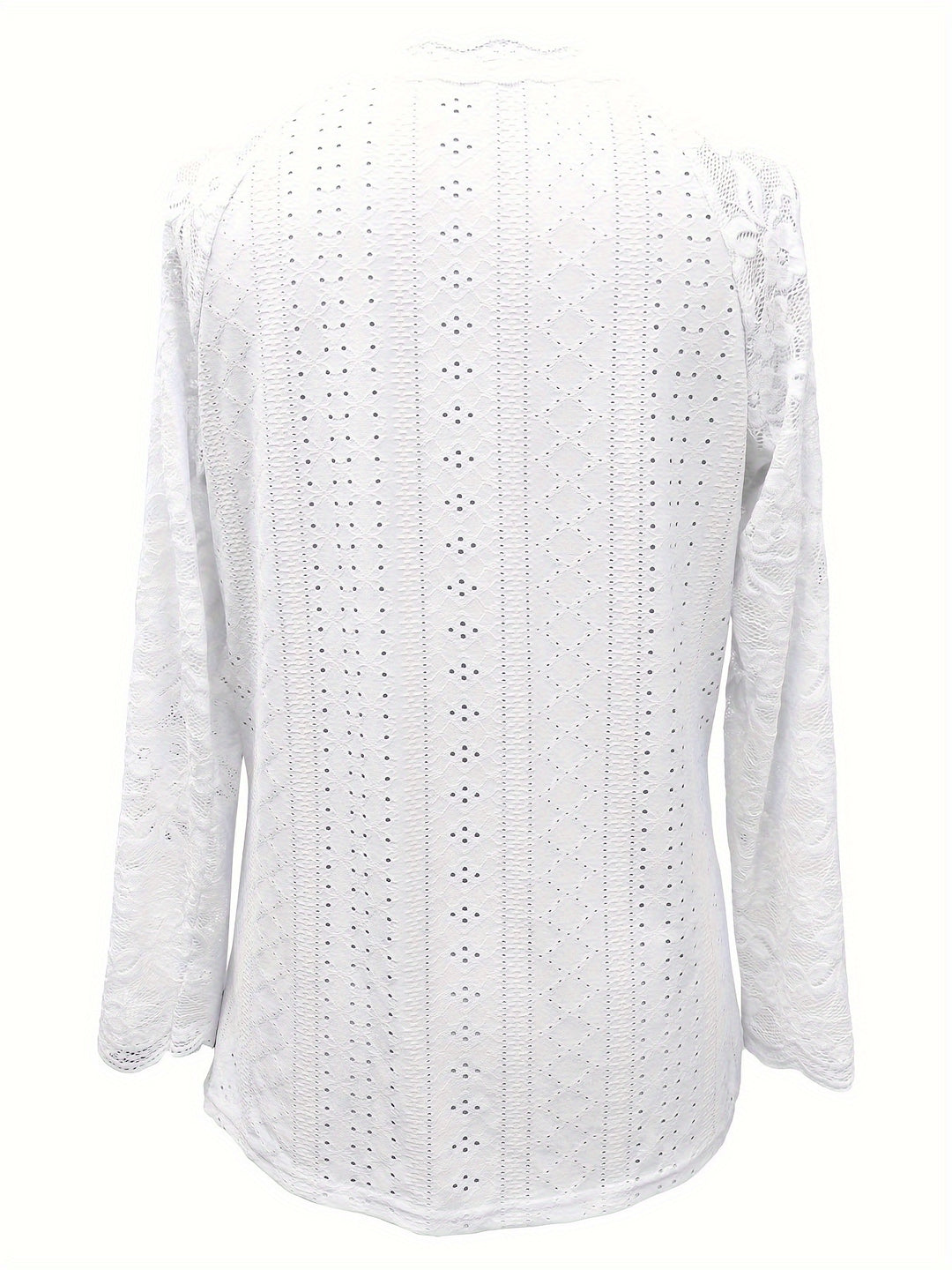 Susanna | Lace-Sleeve Tie-Neck Top