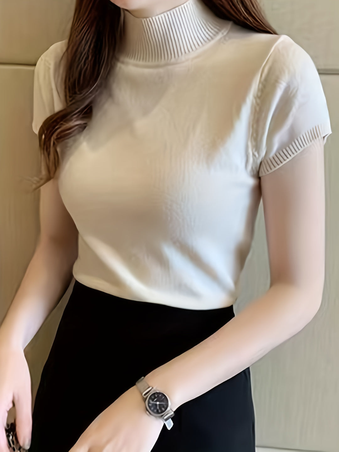 Marnie | Half-Turtleneck Short-Sleeve Top