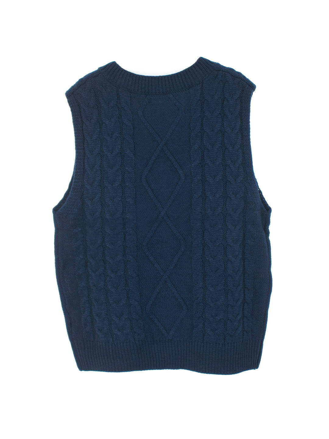 Genevieve | Cable-Knit V-Neck Sweater Vest
