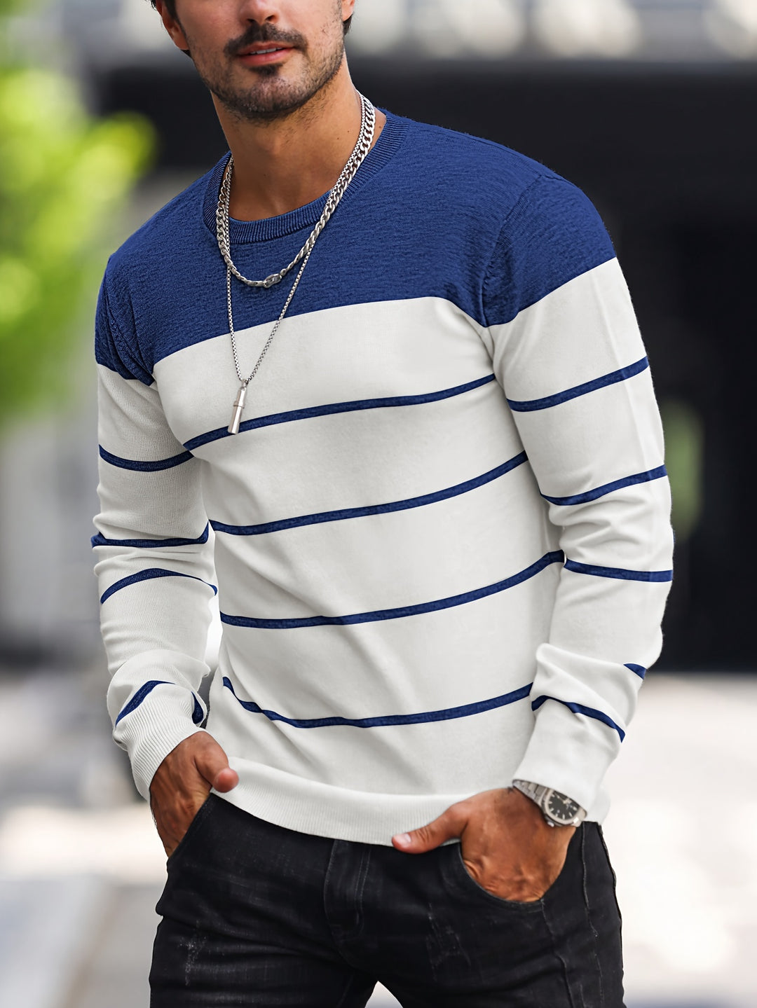 Bennington | Classic Striped Crew Neck Sweater