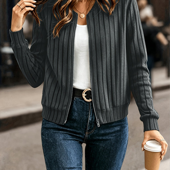 Miranda | Ribbed Zip-Front Jacket