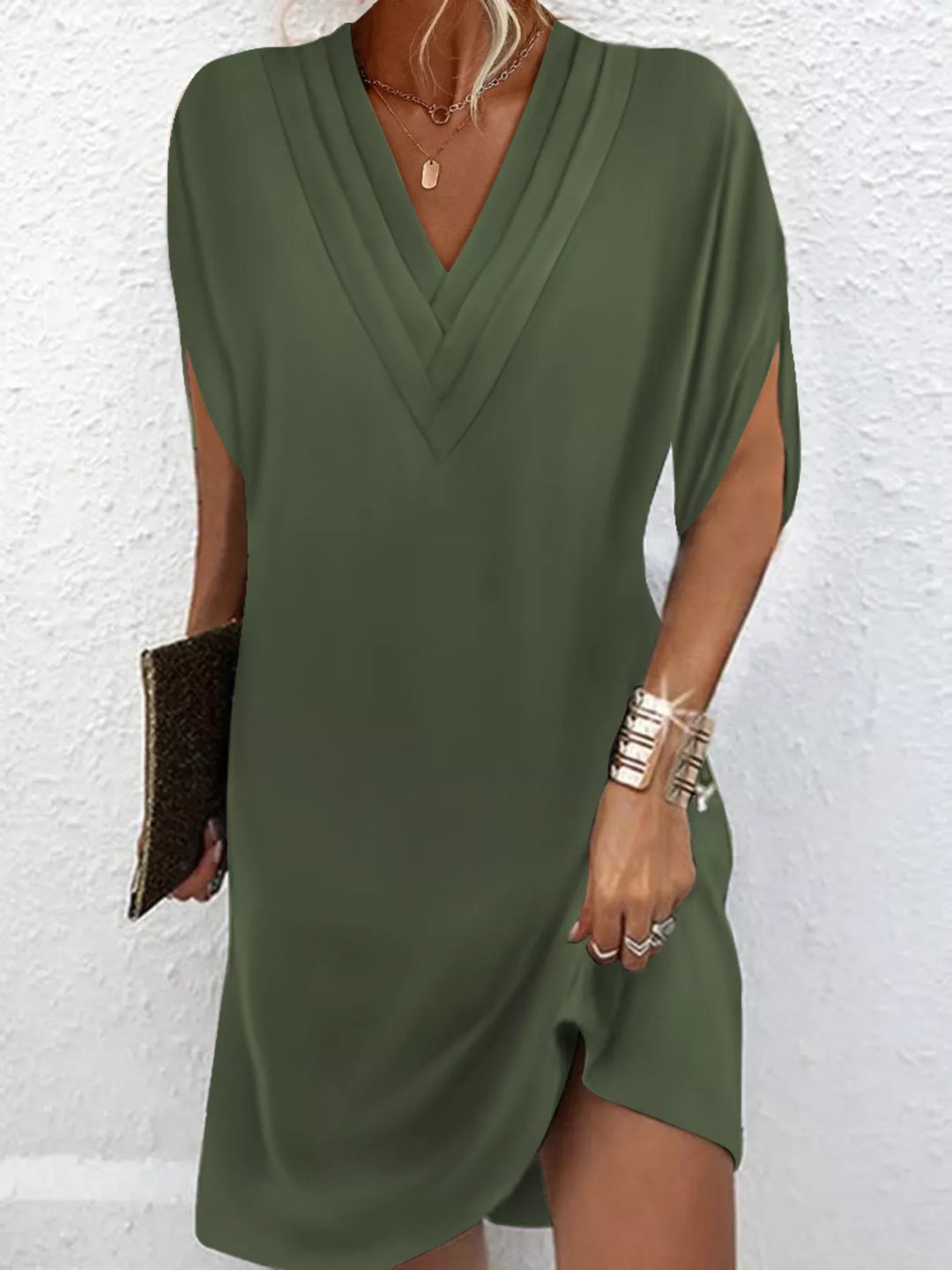 Emery | Classic V Neck Mini Dress