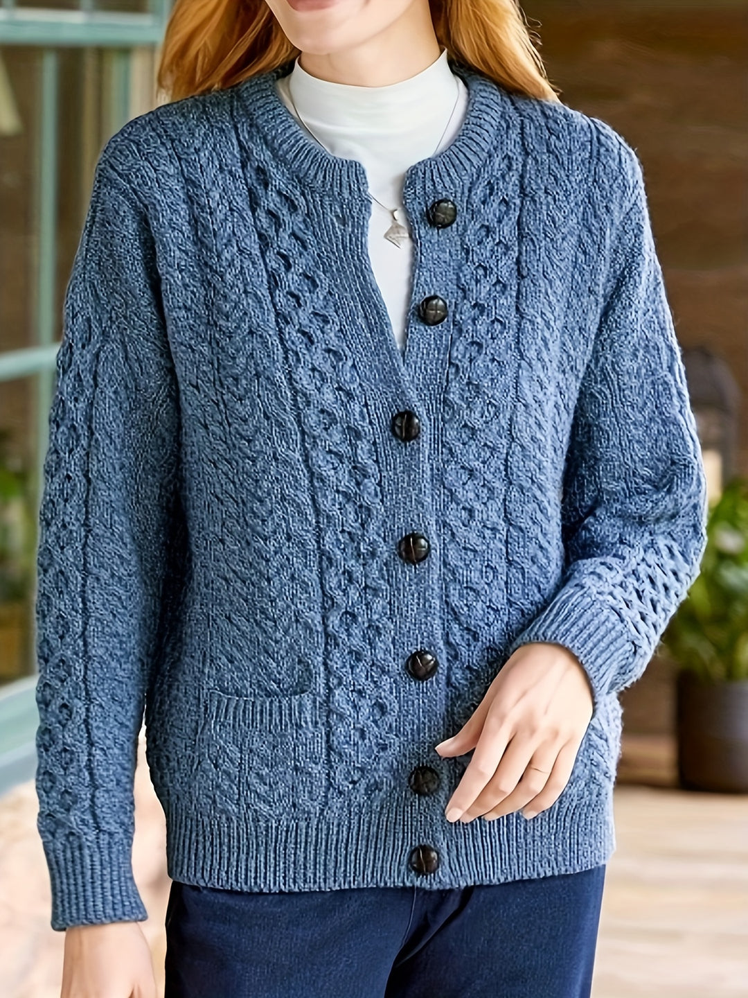 Annalise | Cable-Knit Button Cardigan