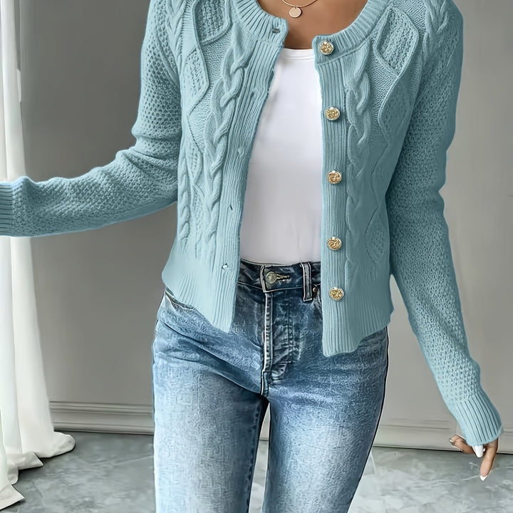 Matilda | Cable-Knit Button-Front Cardigan