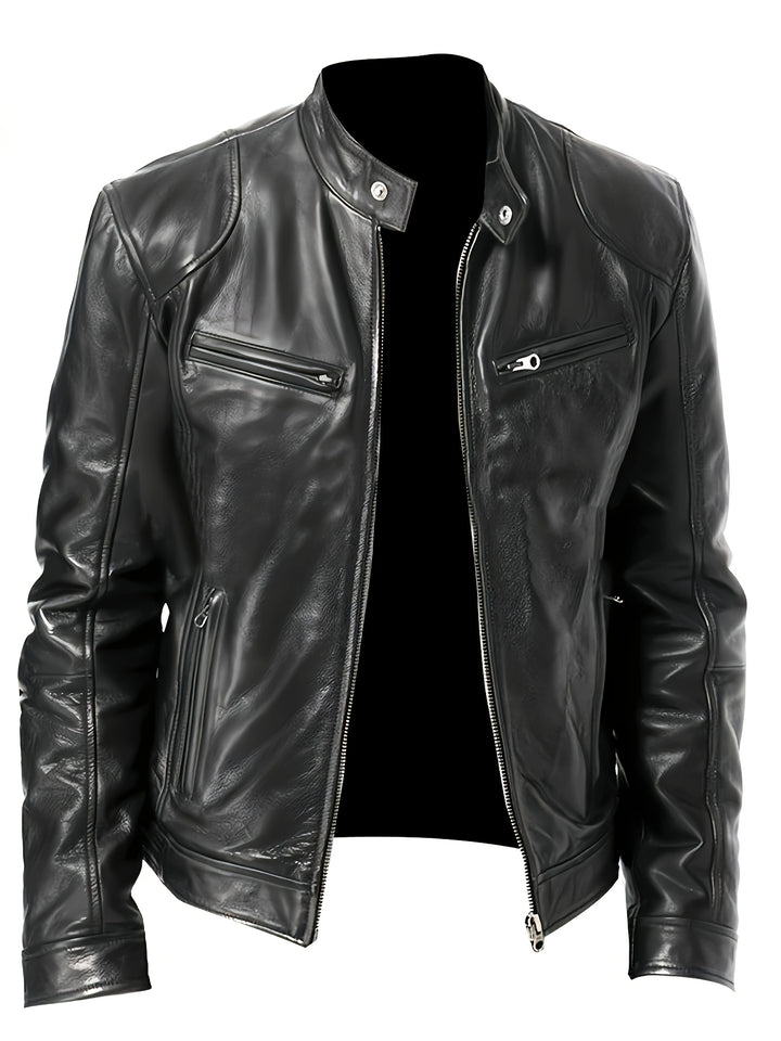 Bruno | Classic Stand-Collar Moto Jacket
