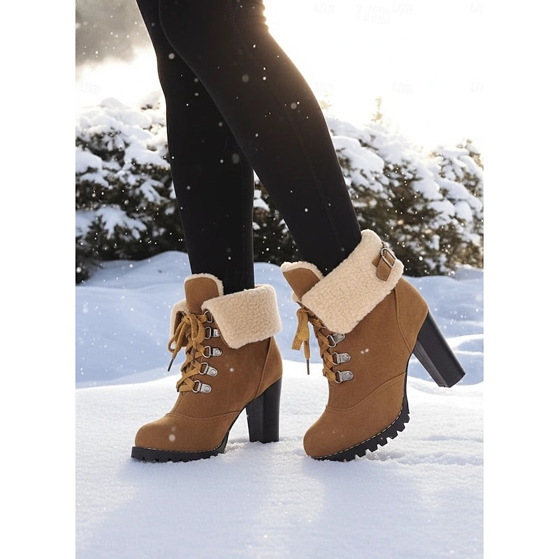 Winifred | Cozy Lace-Up Heeled Ankle Boots