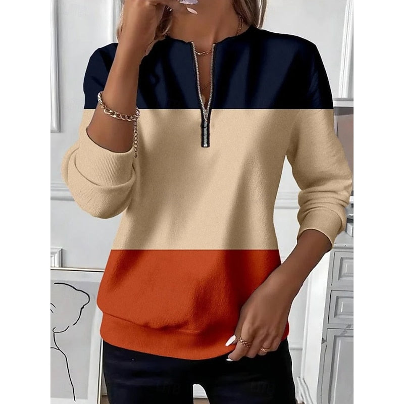 Cassidy | Color-Block Half-Zip Sweatshirt