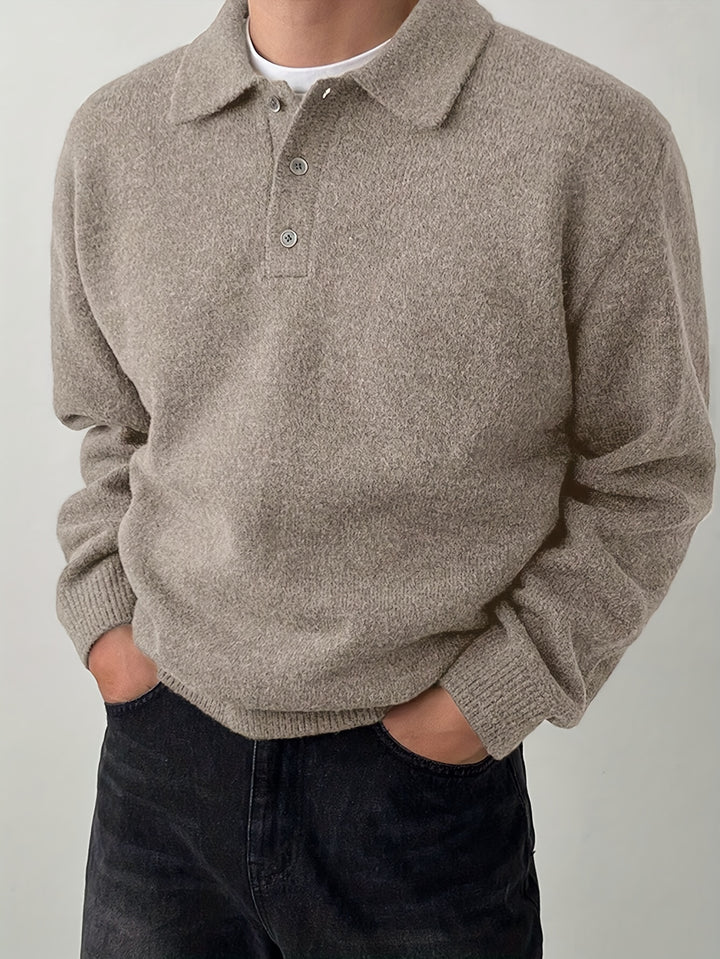Garrett | Refined Collared Polo Sweater