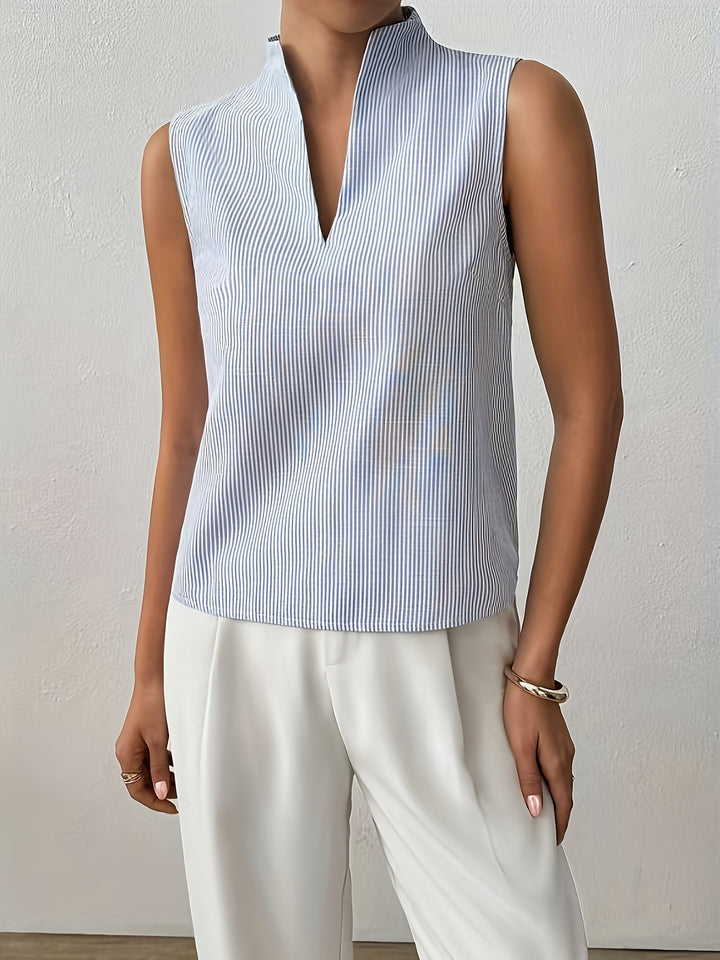 Marlowe | Sleeveless Stand-Collar Blouse