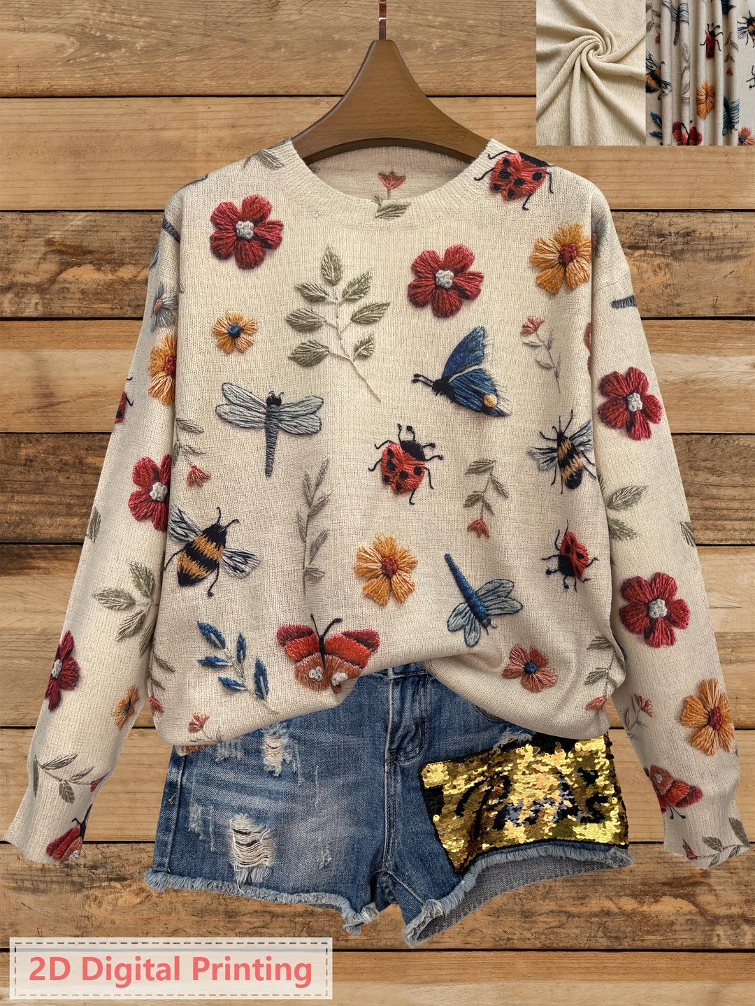 Cynthia | Botanical Crew Neck Sweater
