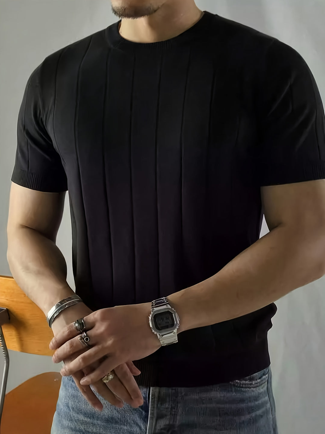 Landon | Ribbed Short-Sleeve Top