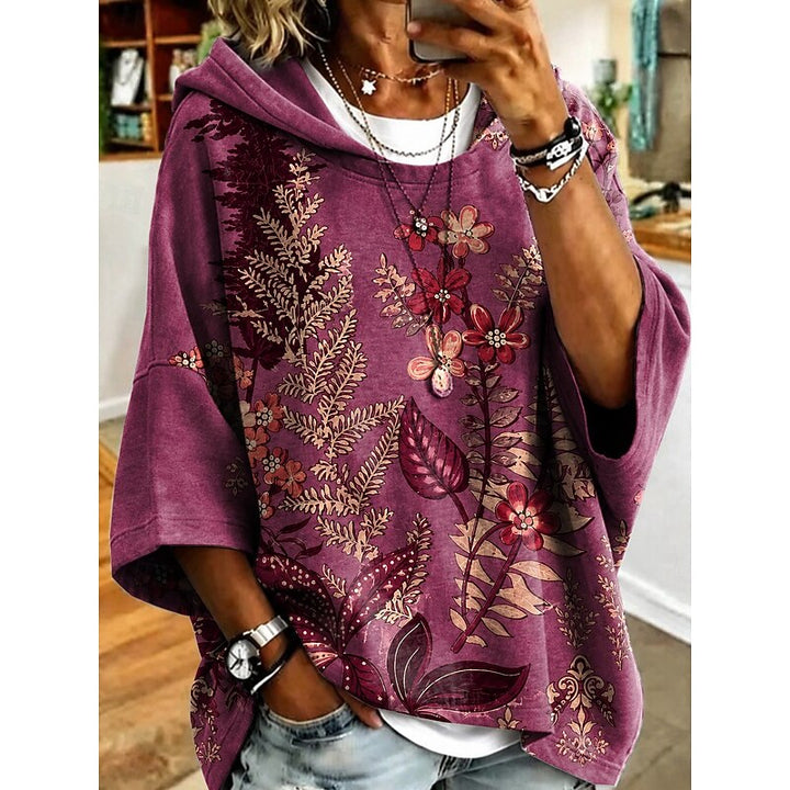 Noreen | Floral Print Hoodie