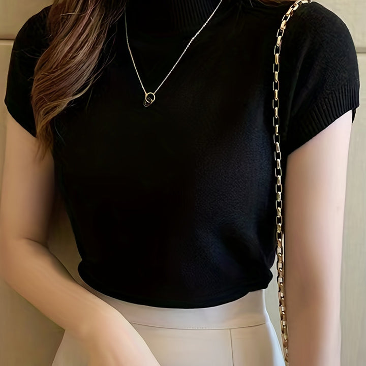 Marnie | Half-Turtleneck Short-Sleeve Top