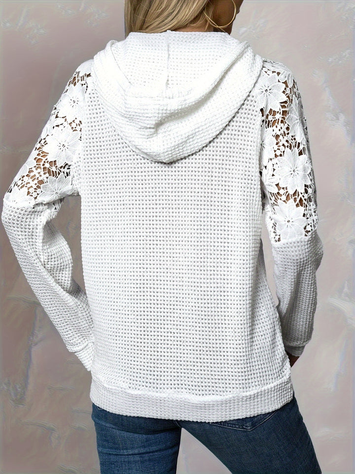 Lenora | Lace-Detail Hooded Top