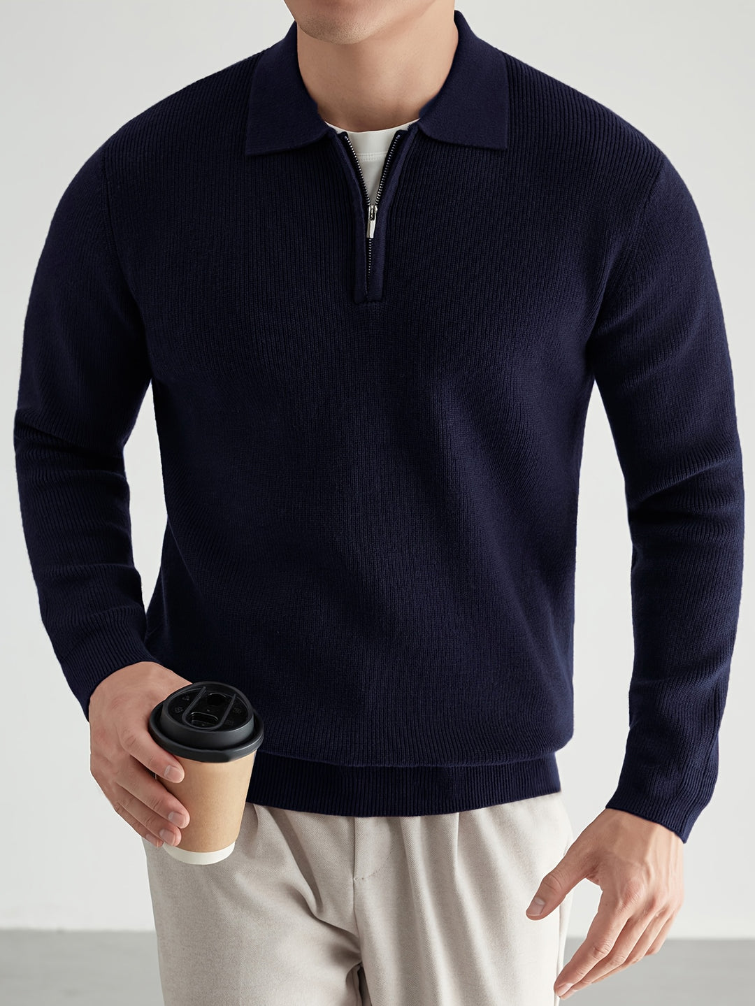 Ford | Refined Zip-Collar Polo Sweater