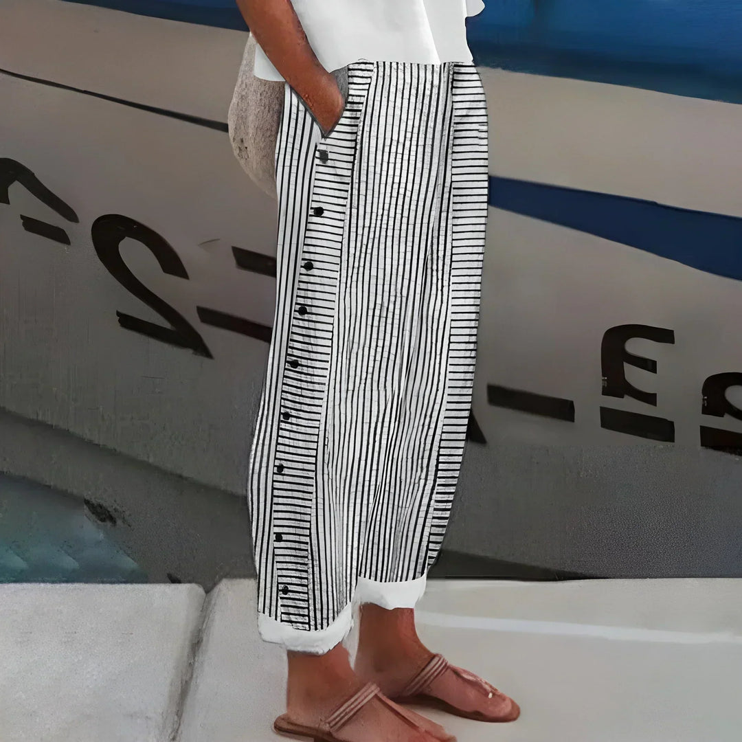 Kendall | Striped Lightweight Trousers