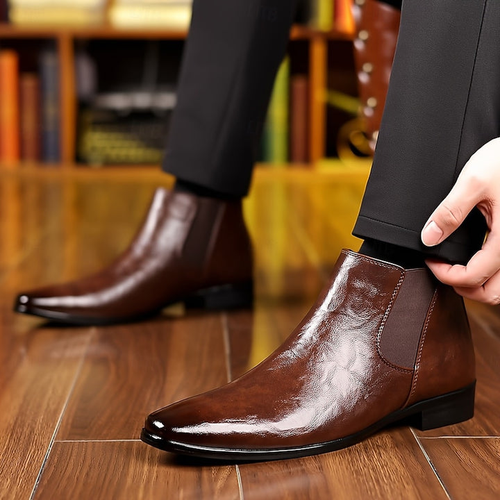 Barnaby | Polished Ankle Chelsea Boots