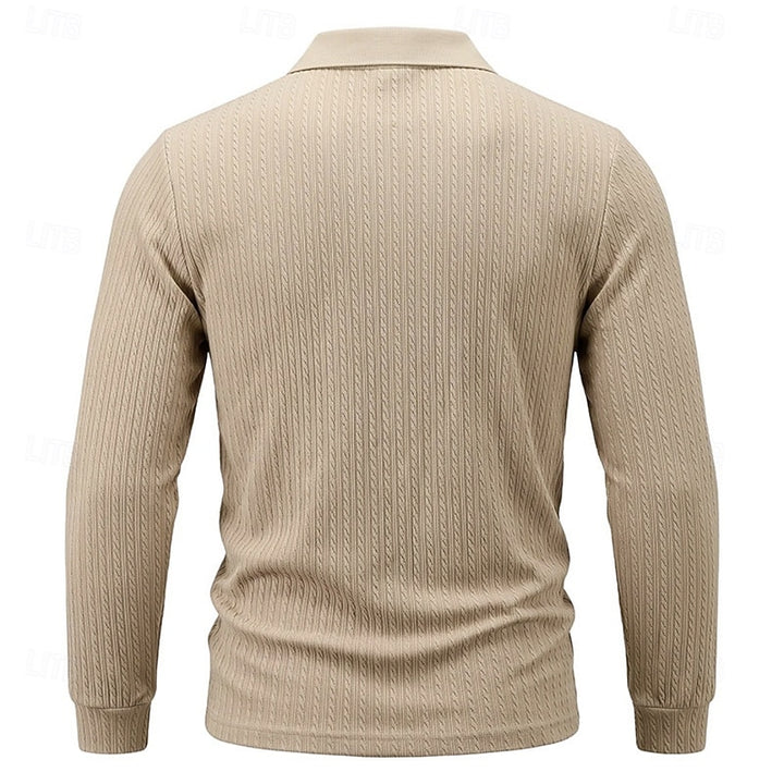 Declan | Textured Quarter-Zip Polo Shirt