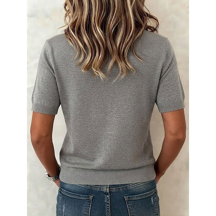 Marcella | Button-Front Short-Sleeve Knit Top