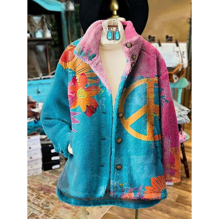 Marisol | Boho Floral Fleece Jacket